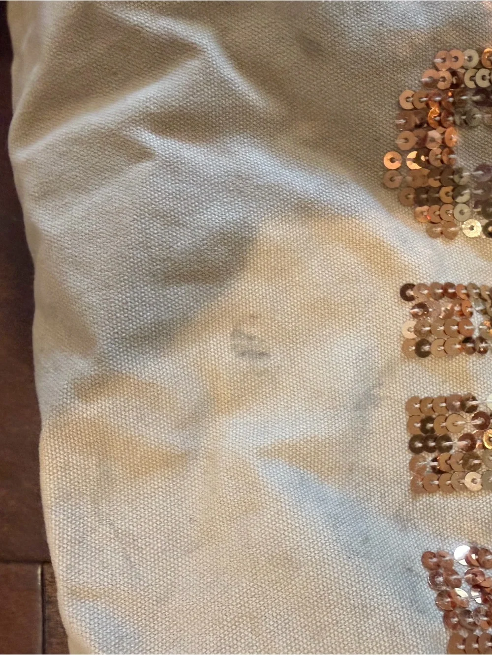Juicy Couture Beige Tote with Rose Gold Sequin Logo